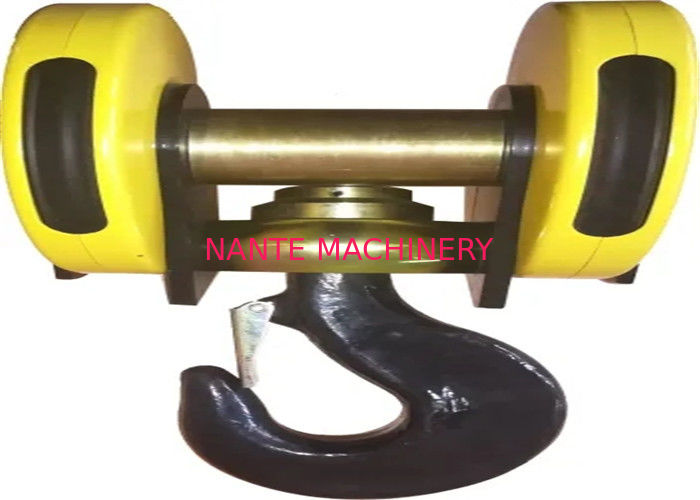 Yellow Color Electrical Low Headroom Hoists Hook Assembly With 30t Capacity